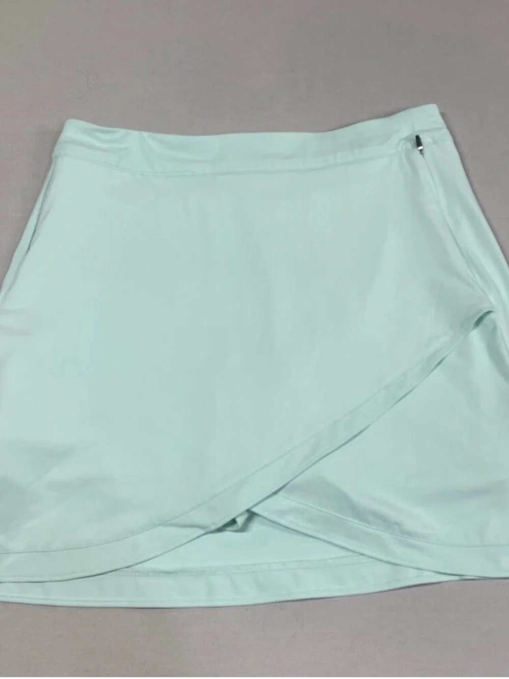 Peter Millar Light Aqua Asymmetrical Wrap Golf Skort
